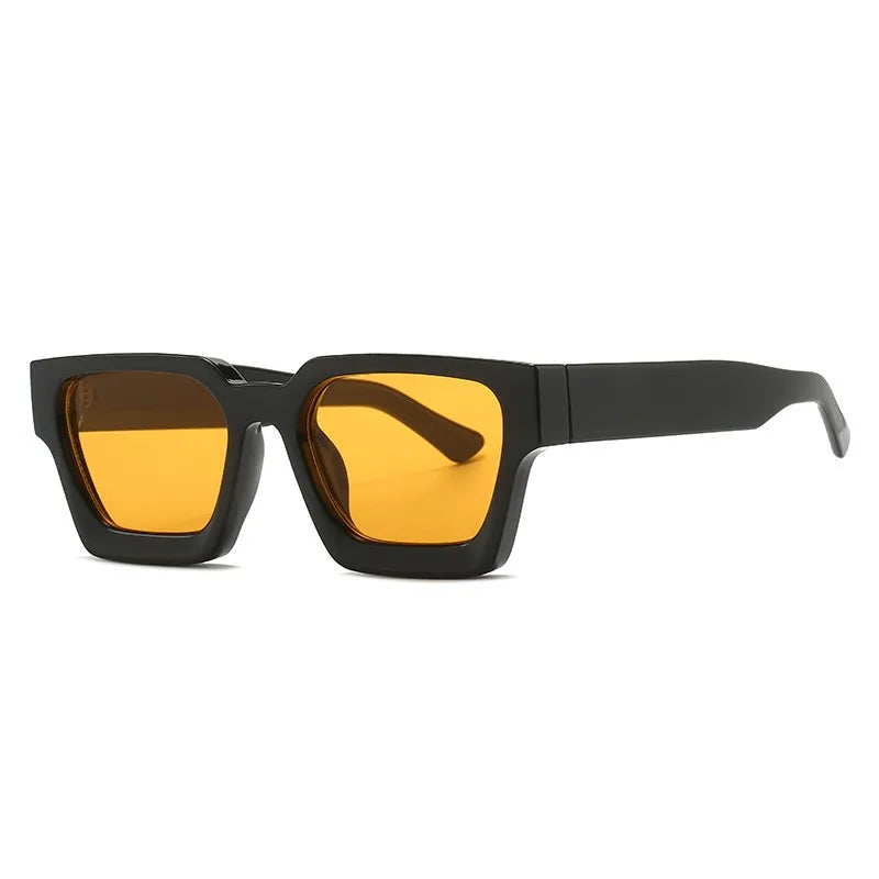 Square Sunglasses Vintage, unisex, side, yellow lenses