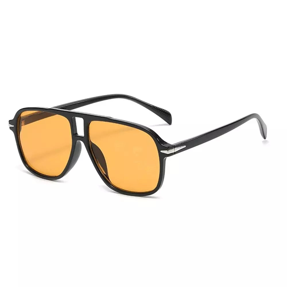 Aviator Sunglasses, acetate sunglasss, women and men sunglasses, side, orange lenses