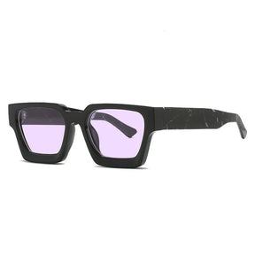 Square Sunglasses Vintage, unisex, side, blue lenses