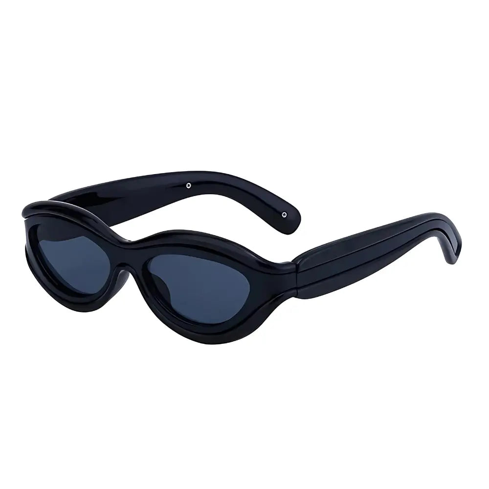 Oval Women Sunglasses, kavos, acetate, side, black