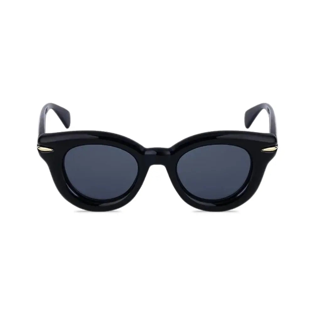 Women Sunglasses Rhodes, acetate, round, front, black