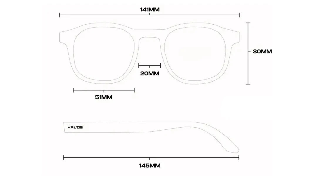 Rectangular Sunglasses Unisex Roma, kavos, measurements