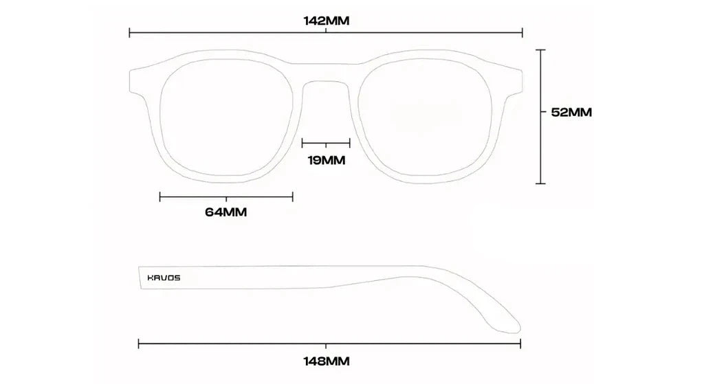 Acetate Sunglasses Sardenha, Kavos, measurements