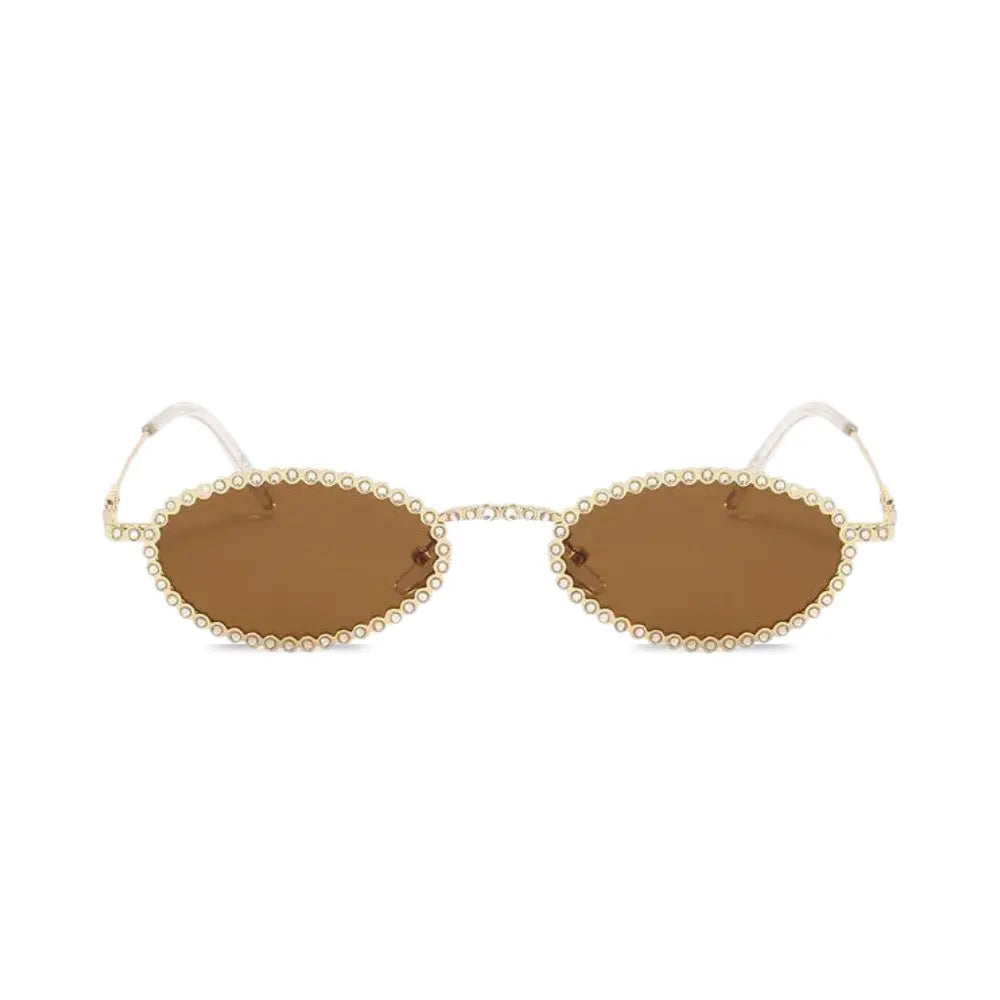 Oval Metal Sunglasses Shine, men and women sunglasses, front