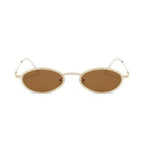 Oval Metal Sunglasses Shine, men and women sunglasses, front