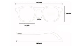 Rectangular Sunglasses Zakynthos, men and women sunglasses, measures