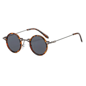 Round Sunglasses Mykonos, men and women sunglasses, metal, side, black