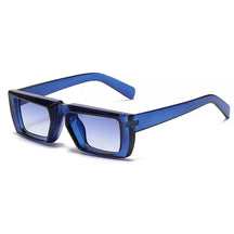 Rectangular Sunglasses Elysium, men and women sunglasses, acetate, side, blue