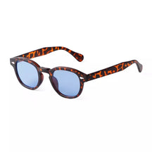 Round Sunglasses Noronha, acetate, women sunglasses, side, turtle blue