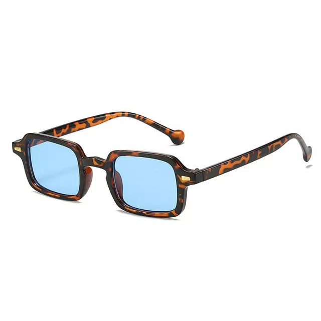 Rectangular Sunglasses Zakynthos, men and women sunglasses, side, blue lenses