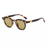 Round Sunglasses Grécia, women and men sunglasses, side, leopard