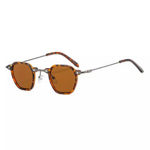 Metal Polarized Sunglasses Mykonos, women and men sunglasses, side, leopard and brown