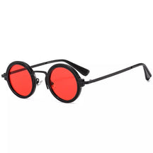 Round Sunglasses Capri, women and men sunglasses, side, red lenses