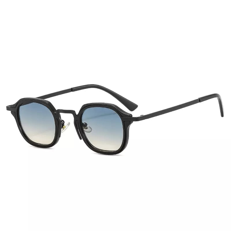 Metal Sunglasses Capri, women and men sunglasses, side, black and blue