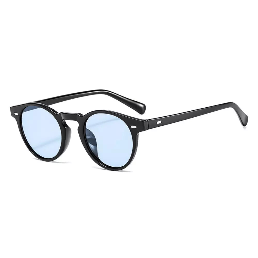 Round Sunglasses Cat Naxos, men and women sunglasses, side, blue lenses