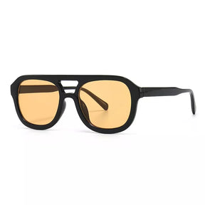 Round Sunglasses St. Barths, women and men sunglasses, side, orange lenses