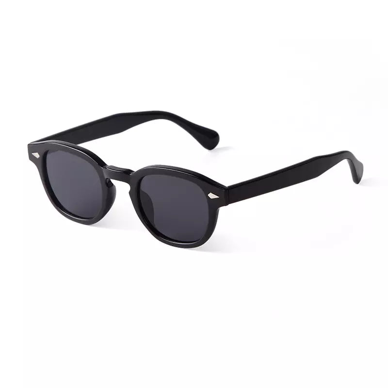 Round Sunglasses Noronha, acetate, women sunglasses, side, black