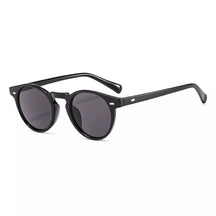 Round Sunglasses Cat Naxos, men and women sunglasses, side, black