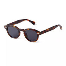 Round Sunglasses Noronha, acetate, women sunglasses, side, turtle black