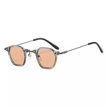 Metal Polarized Sunglasses Mykonos, women and men sunglasses, side, orange lenses