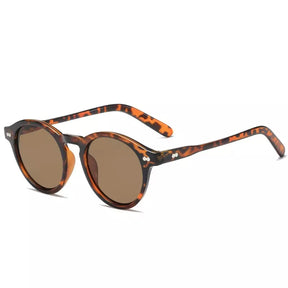 Round Sunglasses Tulum, women and men sunglasses, side, leopard