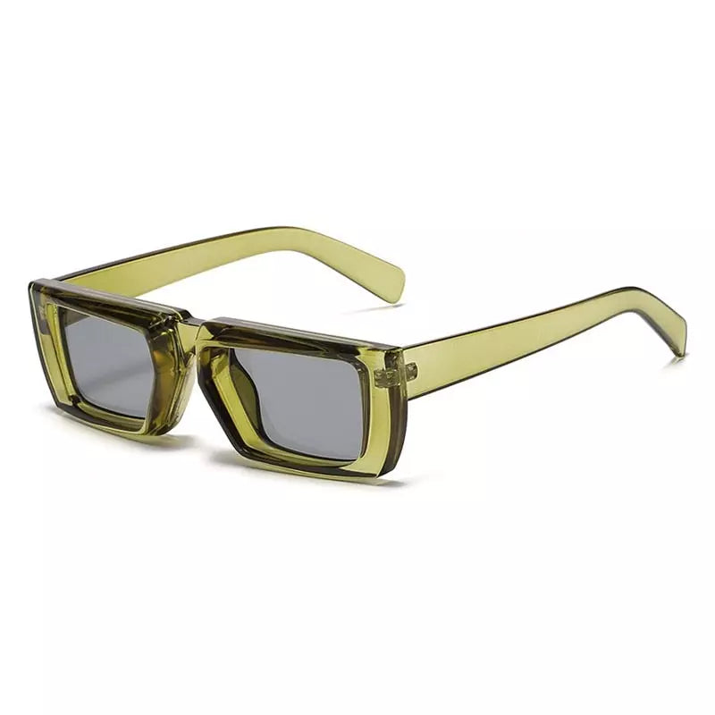 Rectangular Sunglasses Elysium, men and women sunglasses, acetate, side, green